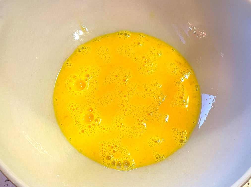 Egg mixed with water