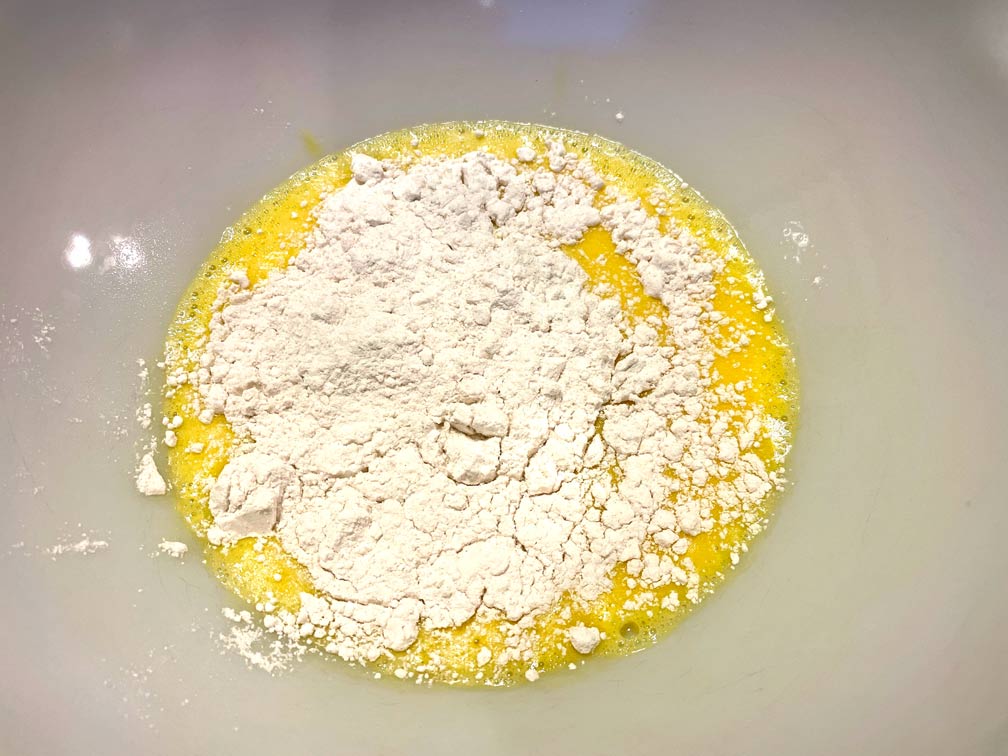 Dough with flour on top