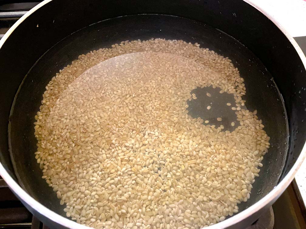 Pearl Barley in the pot