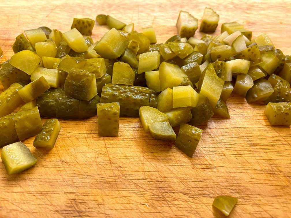 Diced pickles