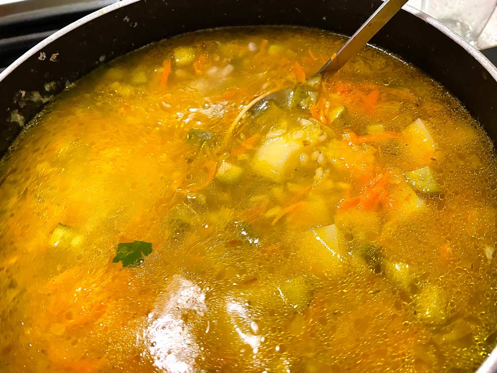 Soup boiling